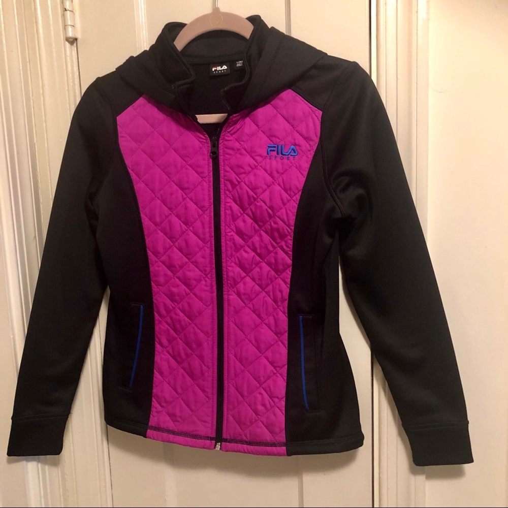 Fila sport pink and black running jacket